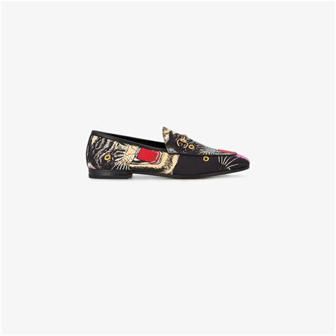 gucci black angry cat print loafers|gucci jordan loafer leather.